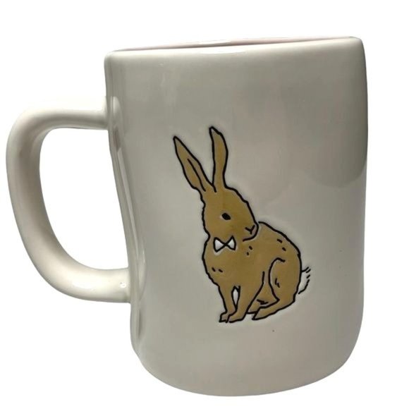Rae Dunn Bunny Love Coffee Mug Off White Easter Bunny Cup - Picture 2 of 6